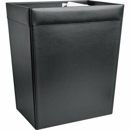 DACASSO Wastebasket, Classic Leather, 32QT, 14-1/4inx10-1/4inx16-1/2in, BK DACA1032